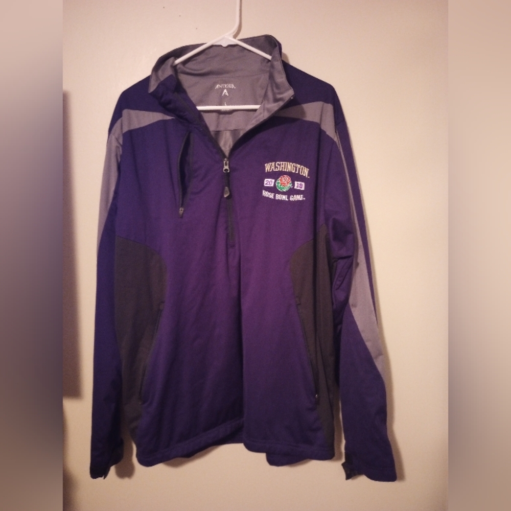 Antigua NCAA Washington Huskies 2017 Rose Bowl long sleeve 1/4 zip pullover